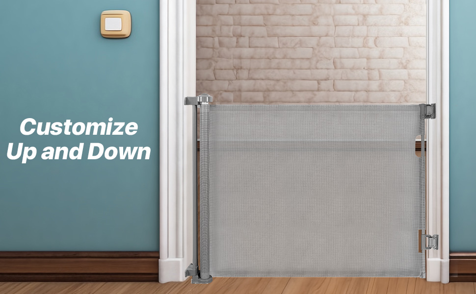 Retractable Stair Gate, Safety Gate for Baby and Pet Stair Gates for