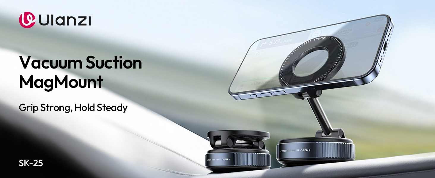 ULANZI Upgraded Smartphone Vacuum Suction Mount(Black)
