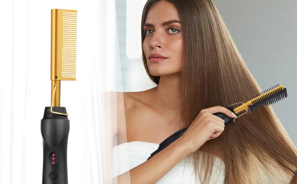 Hot Hair Straightener Brush, TONYKEY Multifunctional