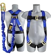 TRSMIMA Safety Harness Fall Protection - Full Body Construction Roofing Harness Kit Attached 6 ft...
