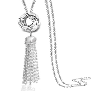 Amazon.com: Set Necklace and Earrings Long Tassel Knot