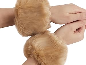 fur arm warmers,brown fur cuff,fur cuffs wrist
