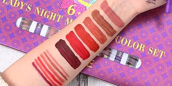 6 Stk. Matte Liquid Lipstick + 6 Stk. Lip Liners Pencil + 1PC Primer Lady's Night Lippen Make-up