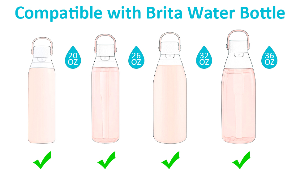 Glassvio Bite Valve Replacement for Brita Water Bottle, 3