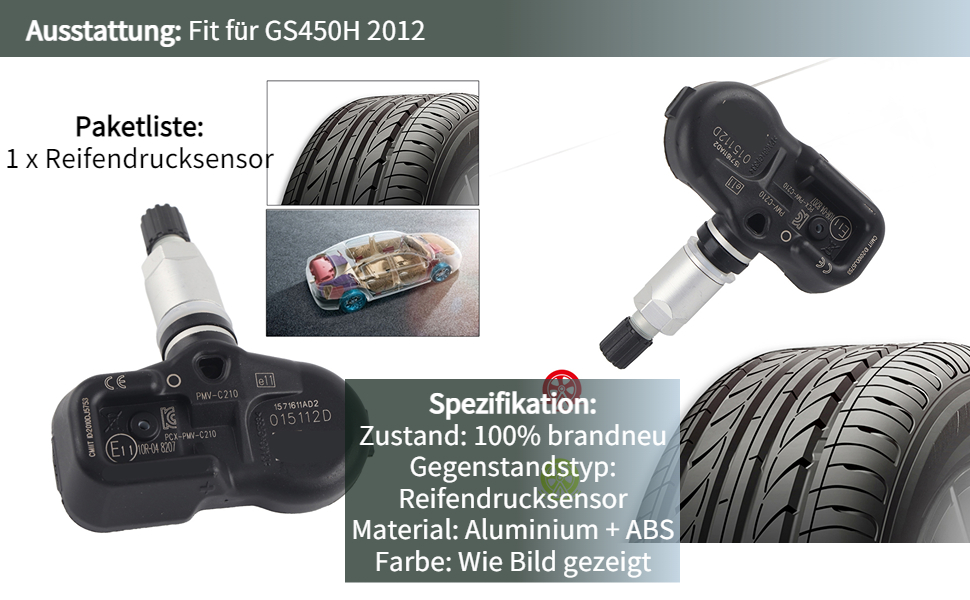 reifendrucksensoren Reifendrucksensor, Reifendruckkontrollsensor TPMS PMV-C210 Passend für RAV4 ...
