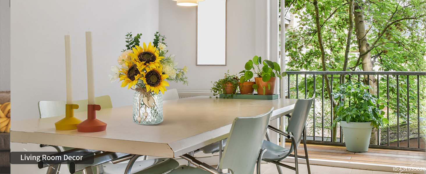Faux Flowers in Vase,Artificial Flowers in Vase,Table Centerpieces for Dining Room