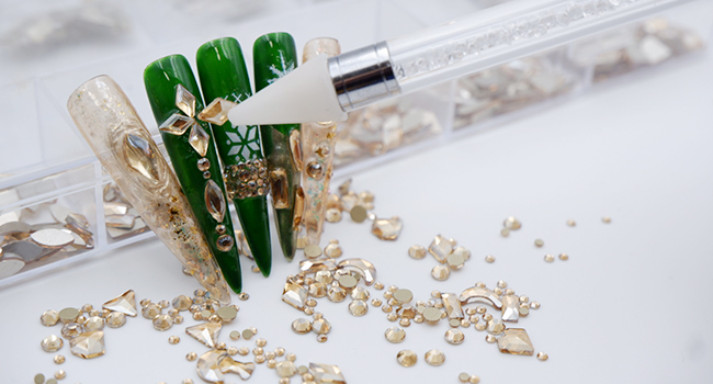 gold rhinestone for nail