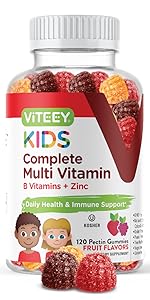 Complete Multi Vitamin Gummies with B Vitamins + Zinc for Kids