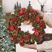 Indoor home door wall winter Christmas wreath