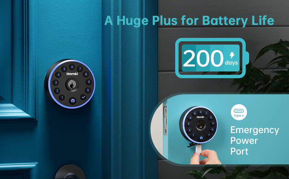 HOMKI Keyless Entry Door Lock with Keypad & App Control