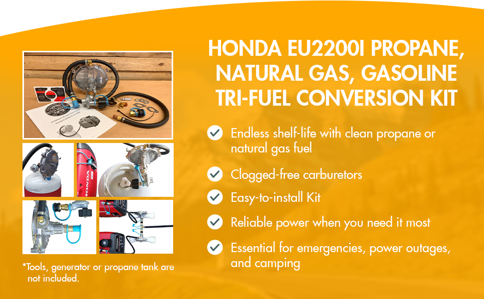 Hutch Mountain Generator Propane Conversion Kit EU2200i Trifuel Generator