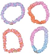 Lilly Pulitzer Satin Scrunchies, 4 Piece Scrunchie Set for Women and Girls, Cute Mini Hair Ties (...