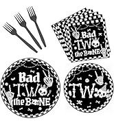 Yoyuspy Bad Two the Bone Birthday Decorations 96PCS Bad Two the Bone Party Decorations Boy Party ...