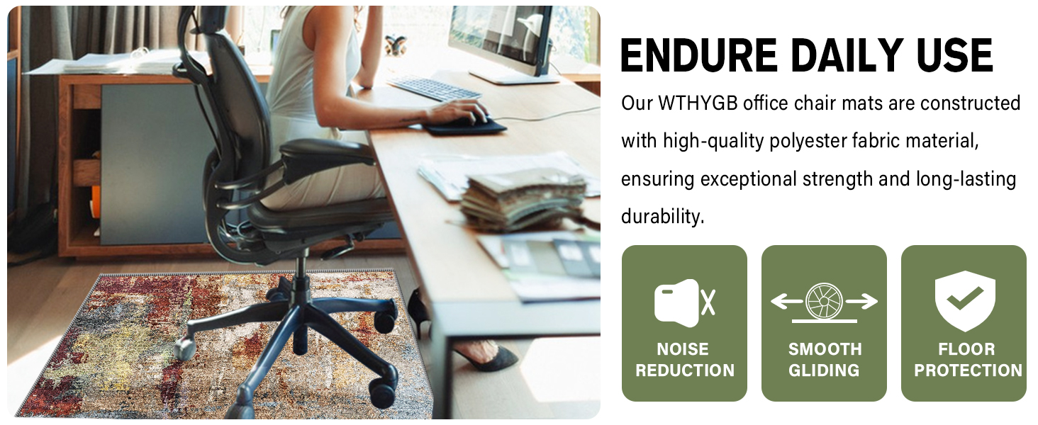 WTHYGB Office Chair Mat for Hardwood Floor Abstract