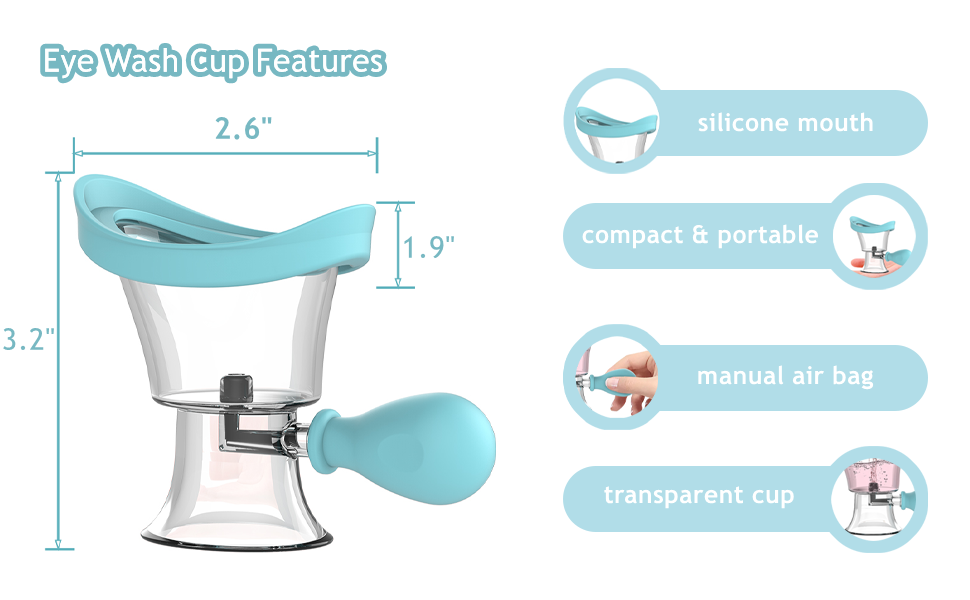 LONCHDAN Eye Wash Cup Portable Eye Cleaner Kit Silicone