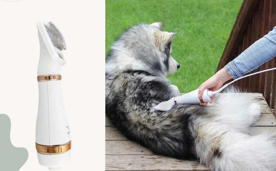 Dog Hair Dryer Brush - Dog Hair Grooming Dryer Blower Slicker Brush