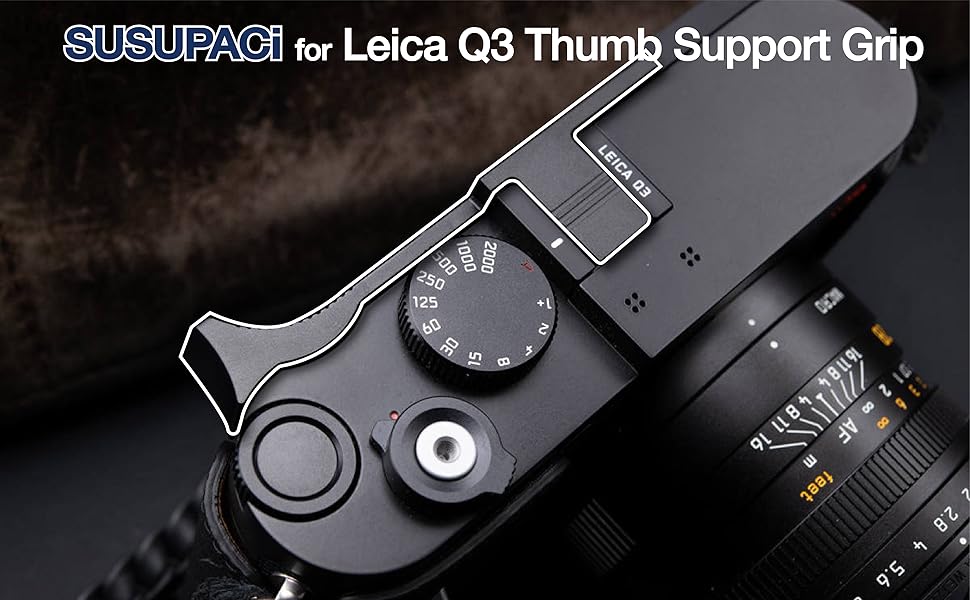 Leica Thumb Support-Q 黒 Leica Thumb support Q3, aluminium, black anodized finish