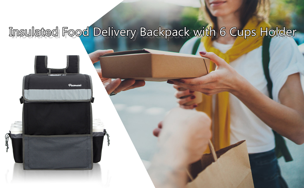 PACMAXI Food Delivery Backpack, Insulated Food Delivery Bag