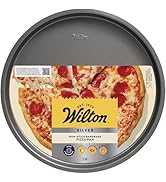 Wilton Silver Non Stick Pizza Pan, Round Steel Bakeware for Crispy Crust Pizza, Flatbreads, and G...