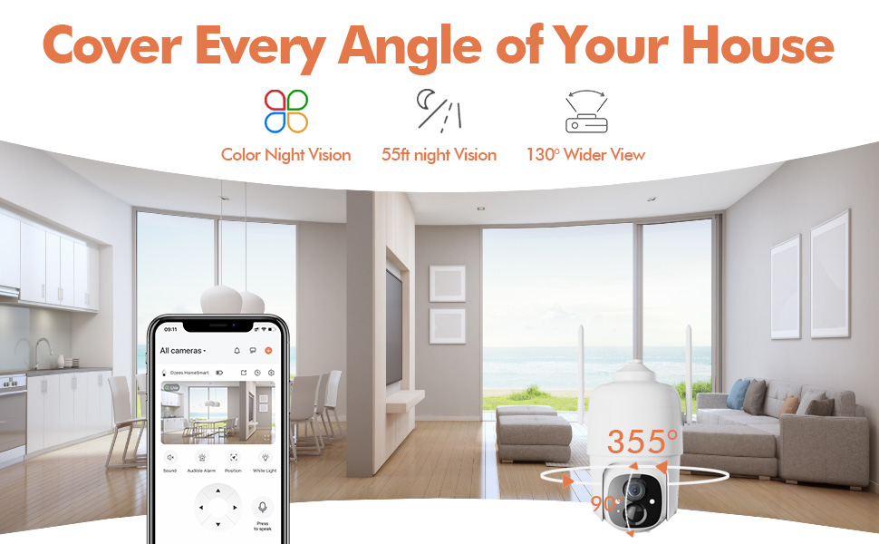 Dzees Solar Security Cameras Wireless Outdoor, 2K Battery Powered
