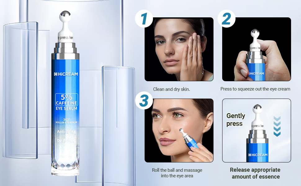 Amazon.com: Hicream Eye Cream with 5% Caffeine Hyaluronic