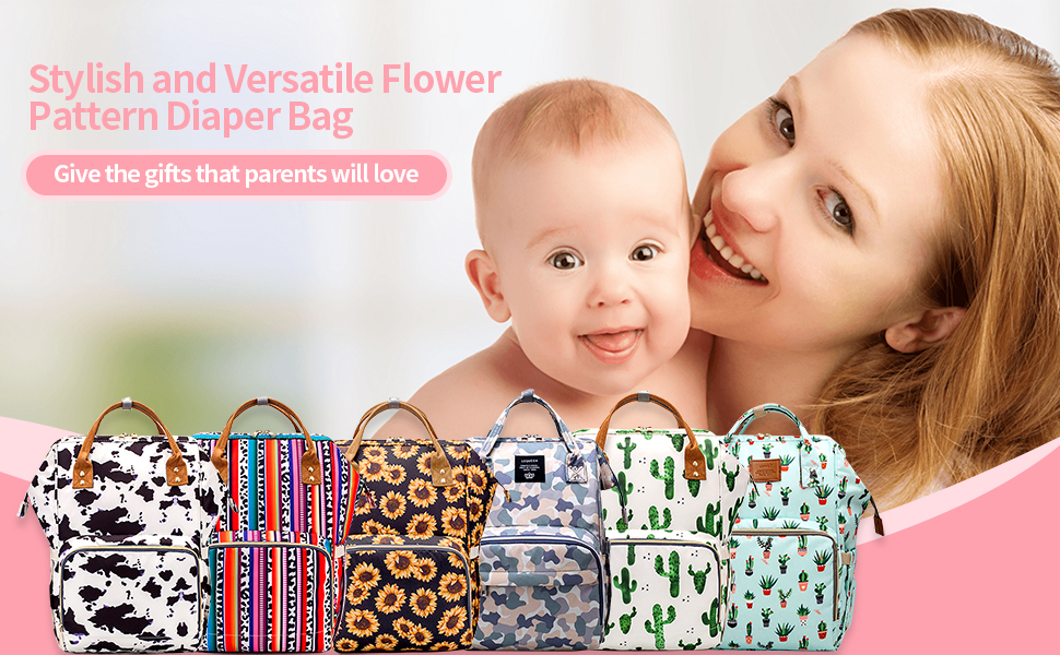 flower diaper bag baby essentials travel tote multi-colors choice the perfect gifts to new dad mom