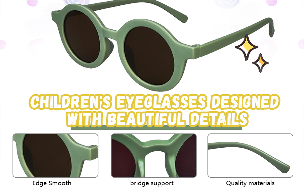 Aruatu 9Pcs Kids Sunglasses Cute Round, Bear, Rabbit Glasses Colorful