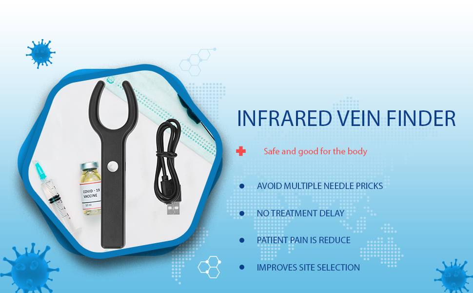 SHYEKYO Handheld Vein Finder Viewer, Portable LED Vein Finder Lamp USB
