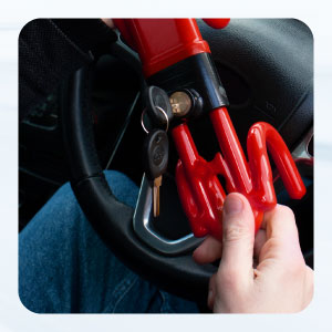 Sevenwalls Twin Bar Steering Wheel Lock - Heavy Duty Car Lock Anti-Theft Device - Universal Fit