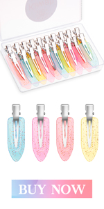 20pcs no bend hair clips in 4 translucent colours with glitter (Blue, Pink, Purple, Yellow)