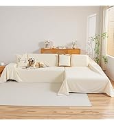 MYSKY HOME Couch Cover for Sectional Sofa, 2 Pieces Chenille Couch Covers for L Shape Sofa Cover,...