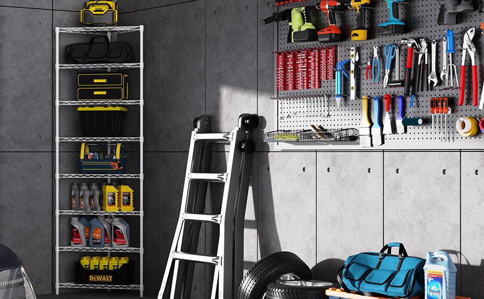 8 Tier NSF Corner Wire Shelf Shelving Unit, 20 x 20 x 82