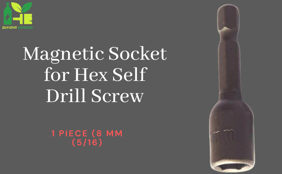Socket for Hex Self Drill Screw Size 8 mm (5/16") (2 Pieces) Amazon.in Industrial