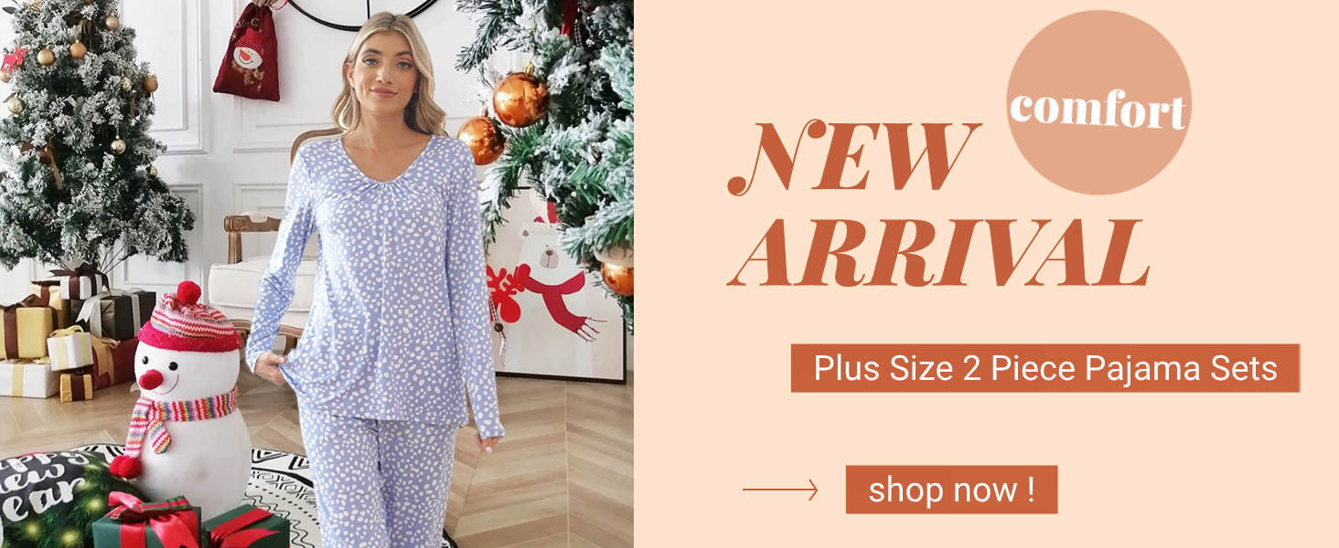 Long Sleeve Pajama Set With Pockets Jogger Sets for Women