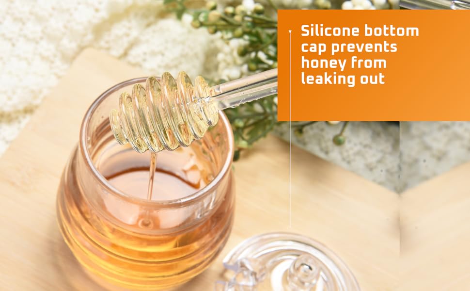 Bruntmor No Drip Honey Dispenser Jars Syrup Bottles for