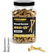 Wood Screws 1-1/2 Inch, FIXLINK Deck Screws #8 x 1-1/2