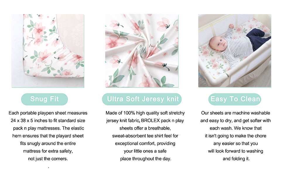 Pack n Play Stretchy Fitted Pack n Play Playard Sheet Set