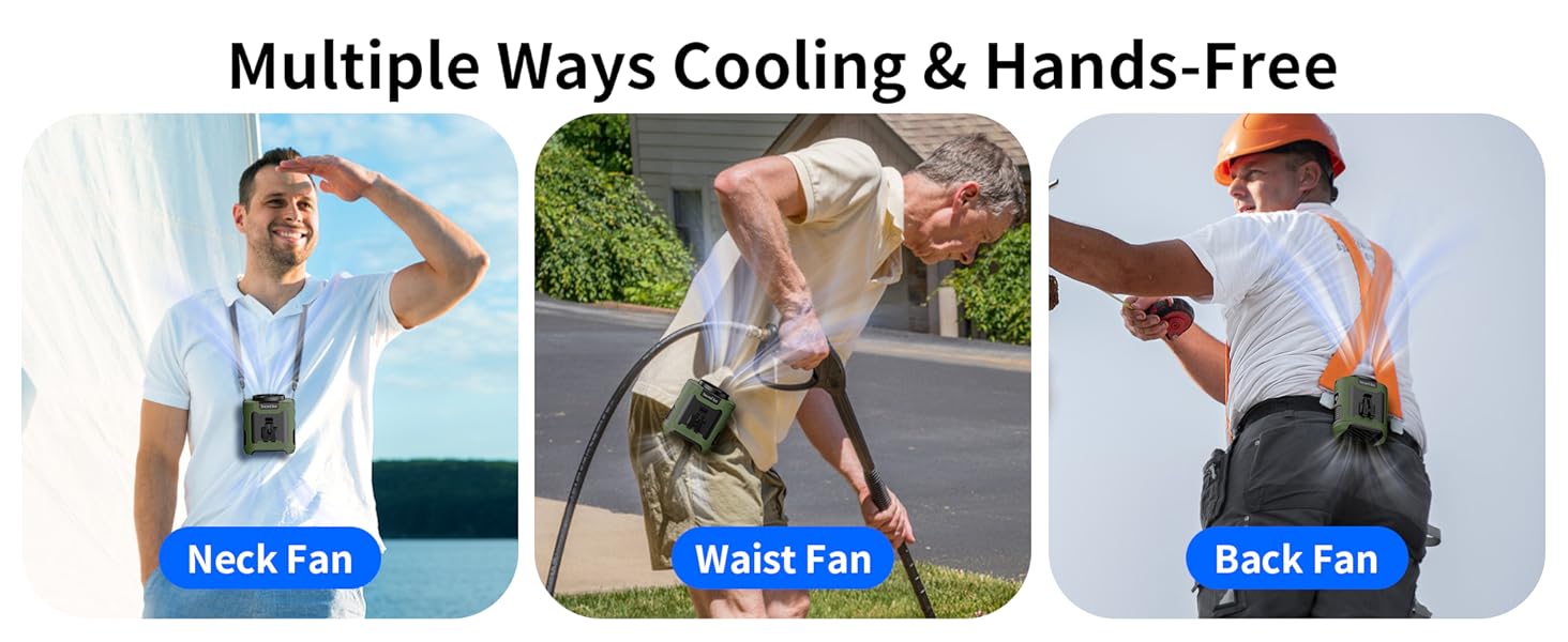 belt fan clip on waist portable cooling fan