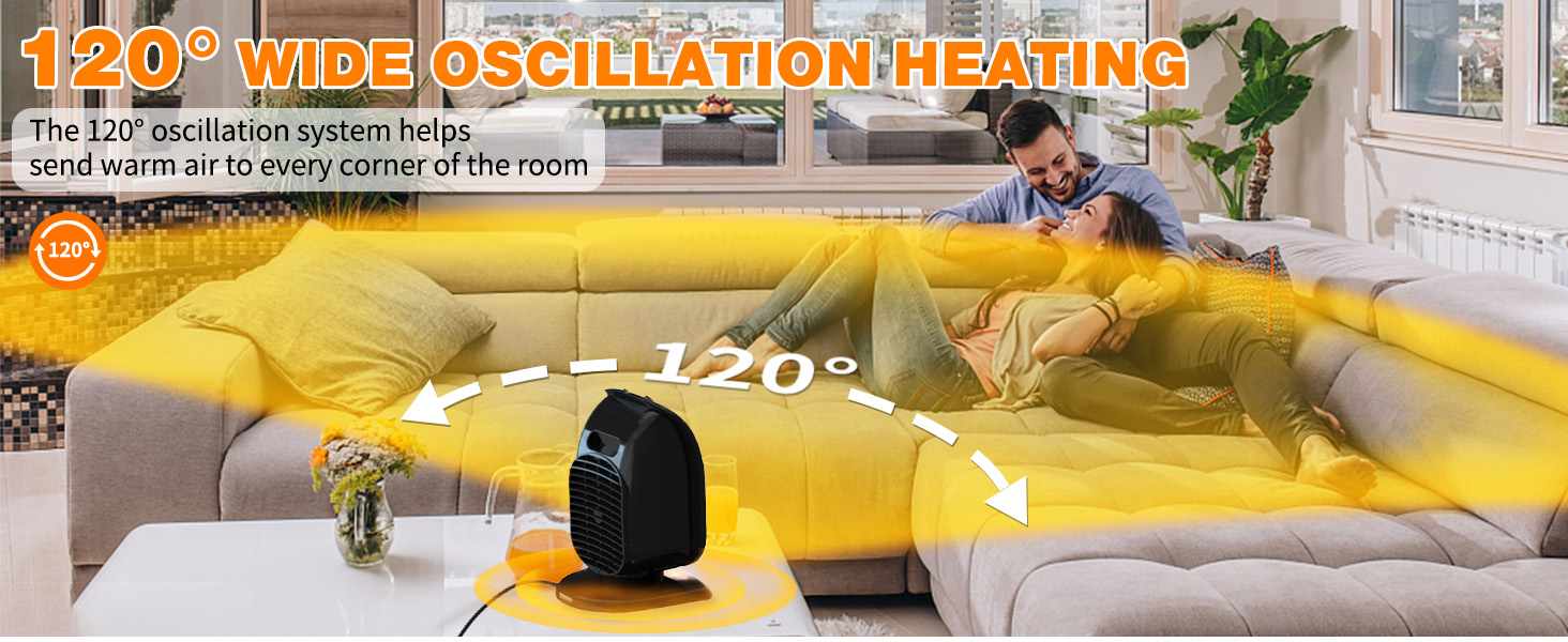 120° calentamiento por amplia oscilación