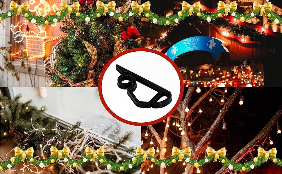 QANYEGN 100pcs Christmas Light Gutter Clips, Xmas Hanging Plastic