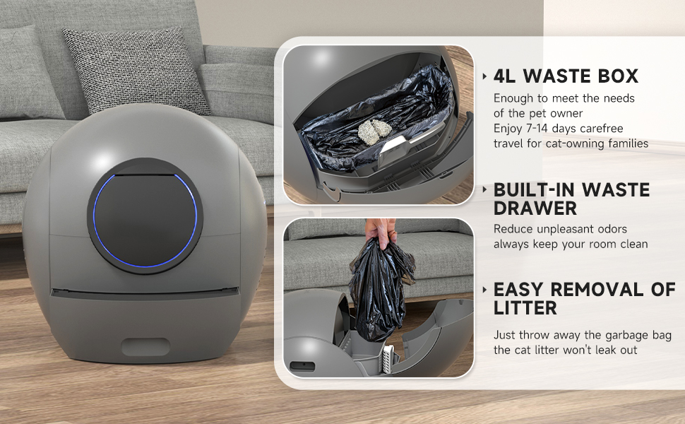 Hillpig SelfCleaning Cat Litter Box Extra Large Automatic Cat Litter Box with APP