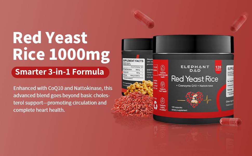 Red Yeast Rice 1000mg Smarter 3-in-1 Formula
