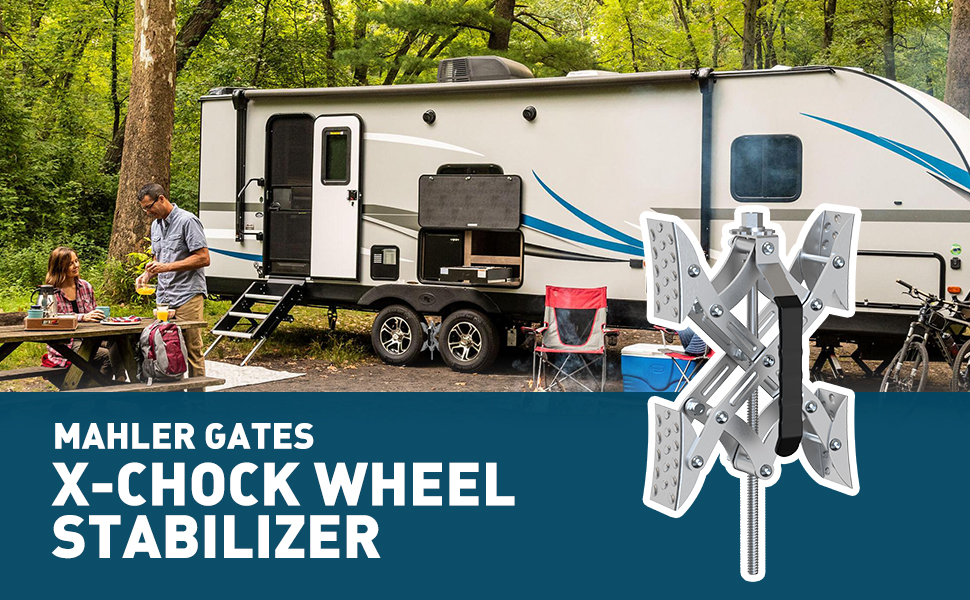 MAHLER GATES X Shaped Wheel Chocks Stabilizer RV Tire Stabilizers