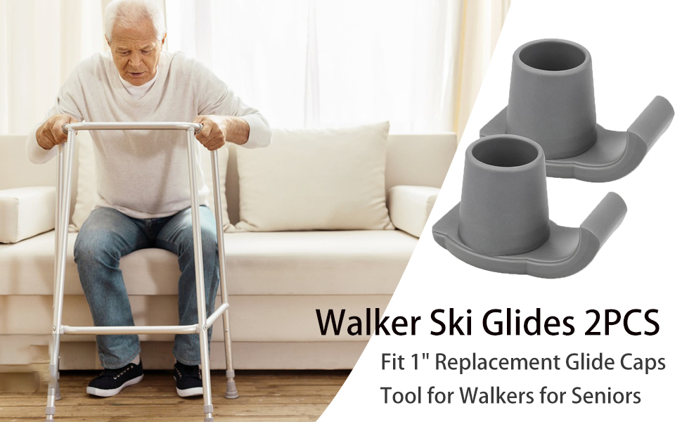 LXIANGN Walker Ski Glides,Rubber Walker Glides Ski Heavy Duty Universal Fit 1