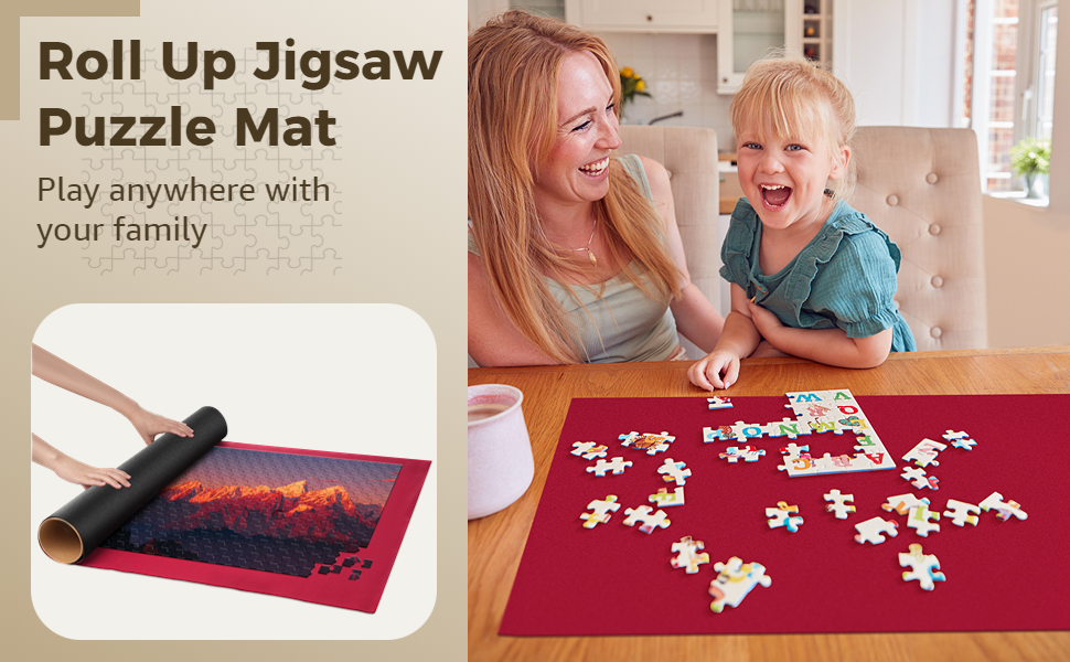 Puzzle Mat Roll Up for Jigsaw Up to 1500 Pieces, BATTIPAW