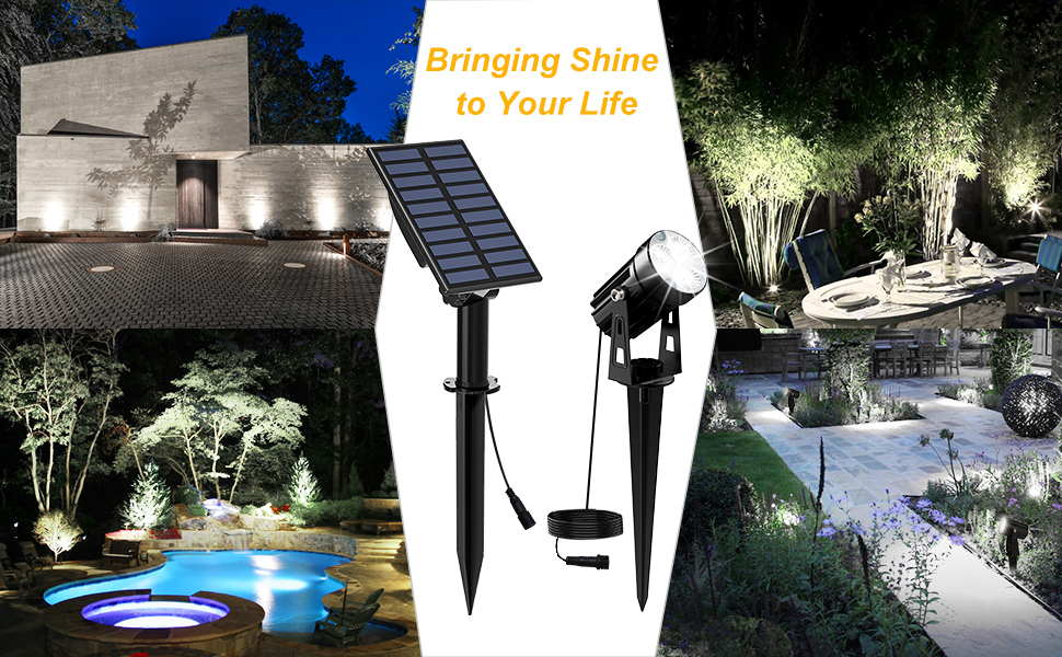 CREPOW Solar Spot Lights Outdoor