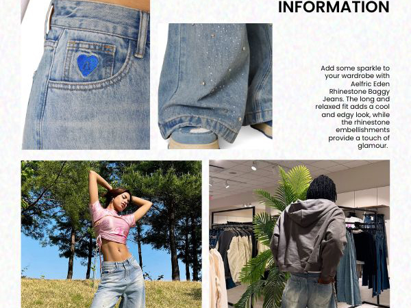 Aelfric Eden Rhinestone Application Loose Jeans Oversized High