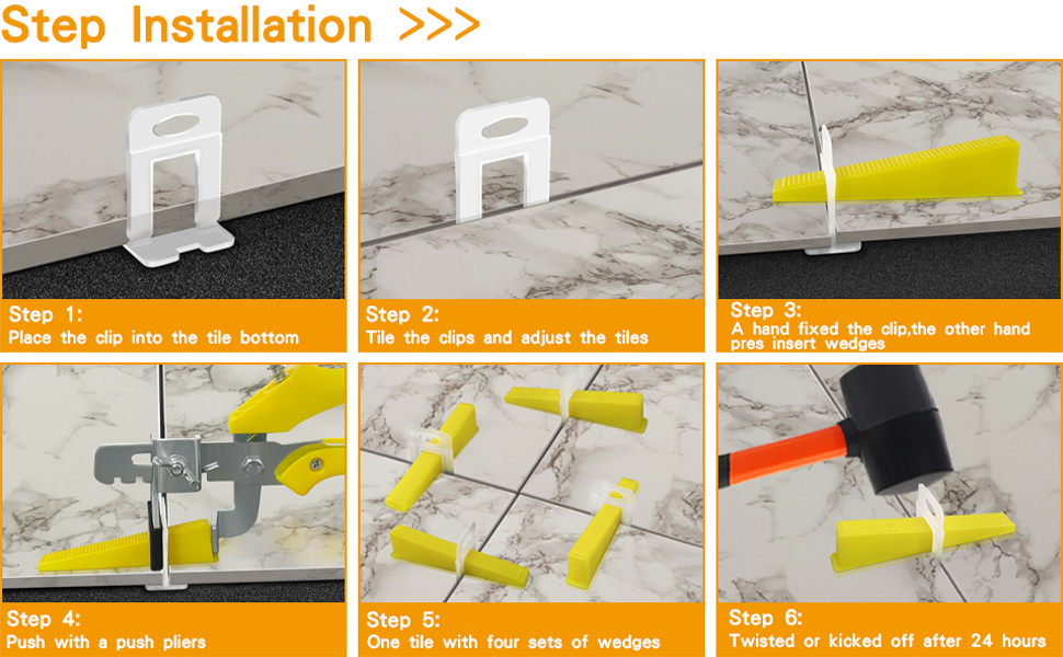 1/8 Inch Tile Leveling System Clips 500Piece Tile Spacers Tile
