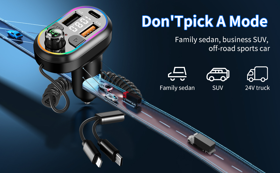 Bluetooth Car Adapter 5.0 FM Transmitter Radio Receiver