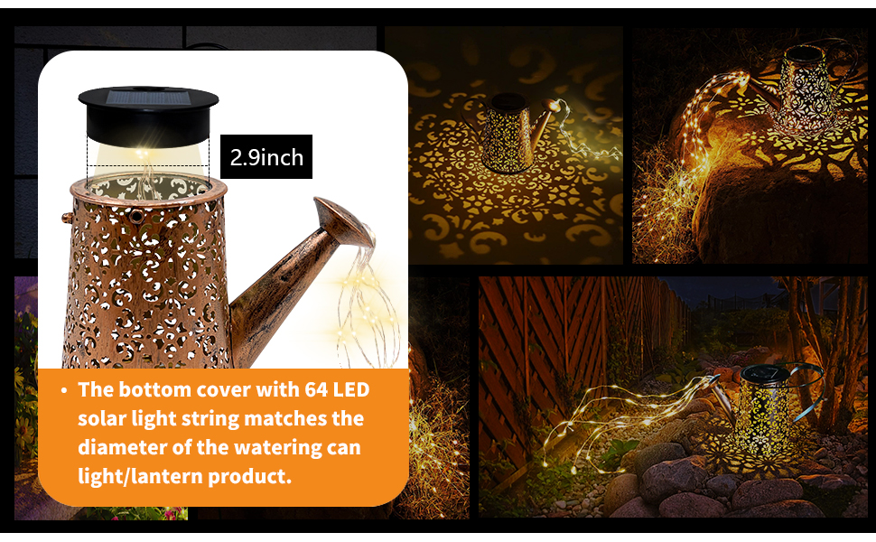 Solar Watering Can Powered String Light Hollow Led Watering Can Light